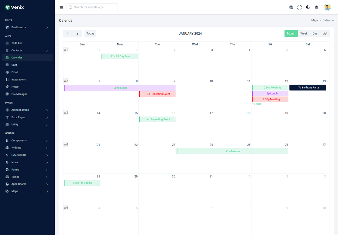 Venix - Bootstrap 5.3.8创建的后台管理系统模板